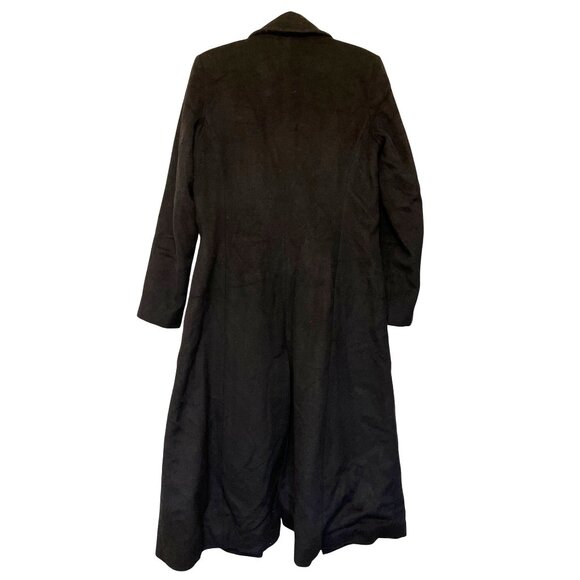 Sam Edelman Womens Long Black Wool Blend Coat Size 8 Button Front - Picture 2 of 7